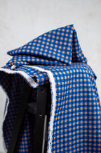 Koshi Blue Brown Checked Japanese Seersucker