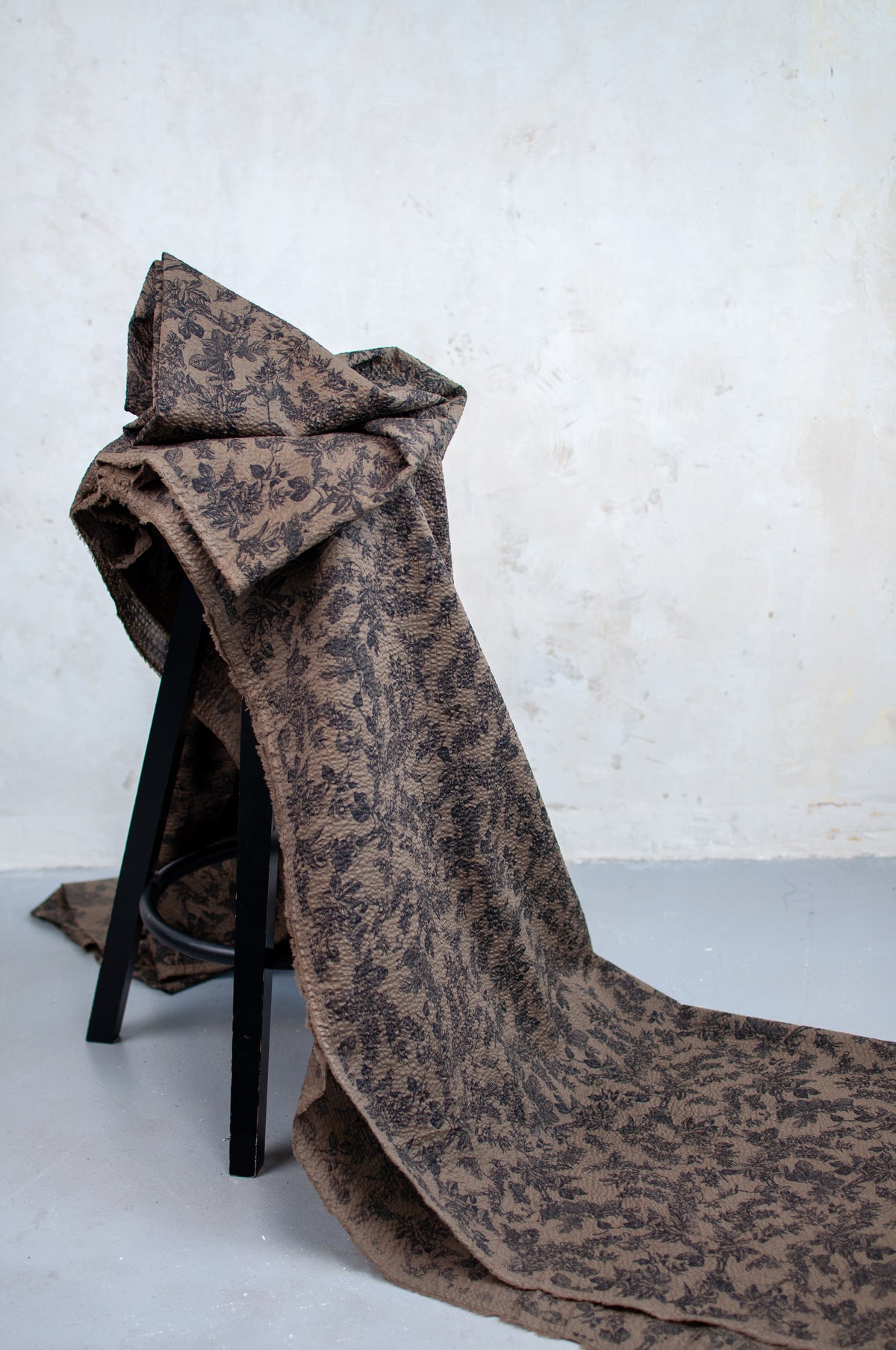 Mori Brown Toile De Jouy Japanese Seersucker