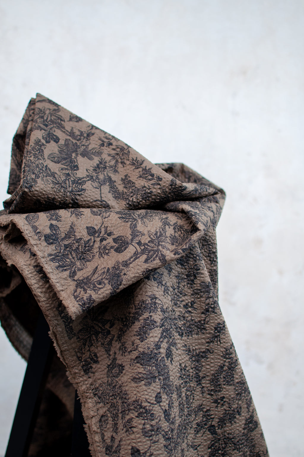 Mori Brown Toile De Jouy Japanese Seersucker