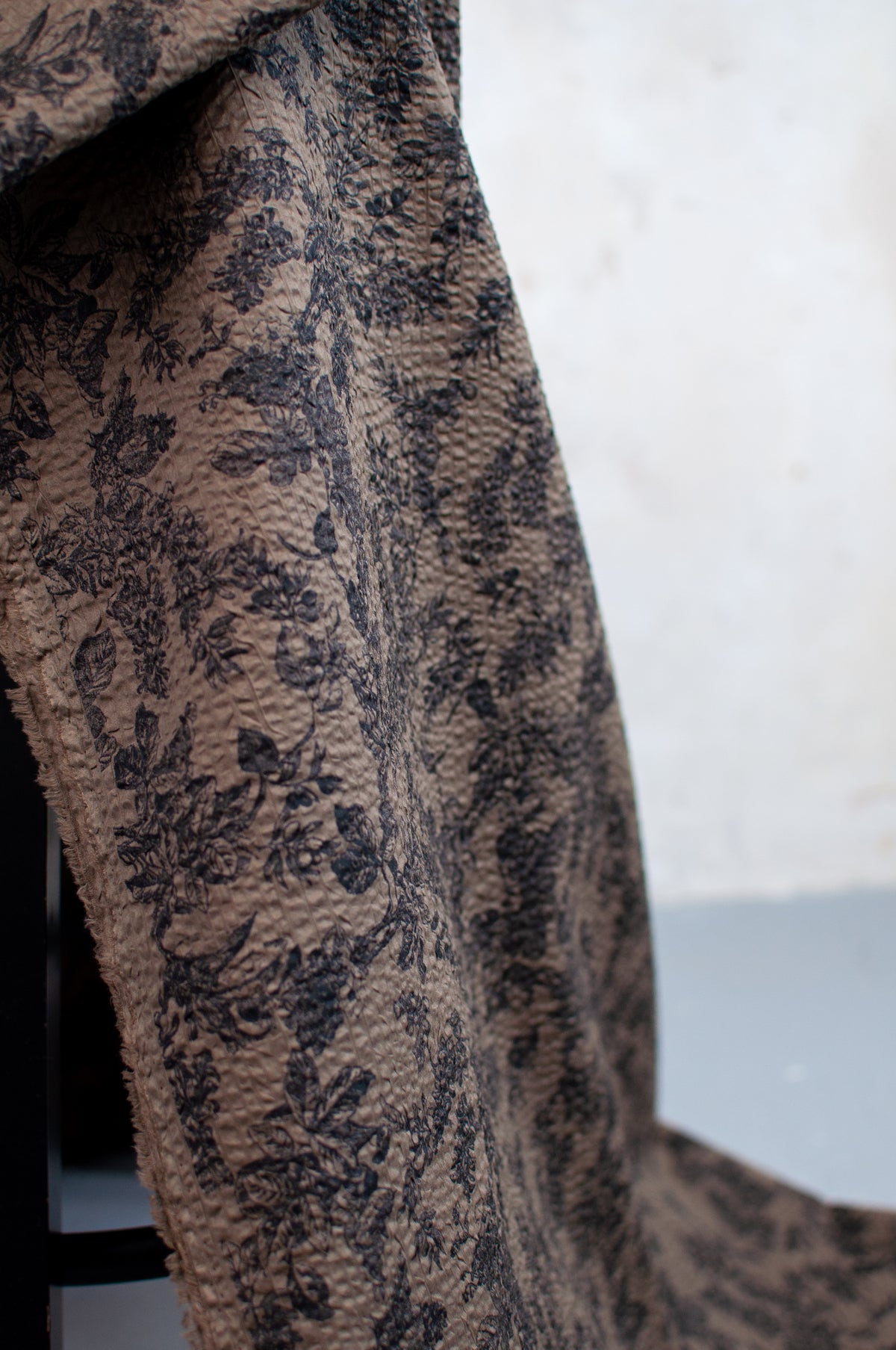 Mori Brown Toile De Jouy Japanese Seersucker