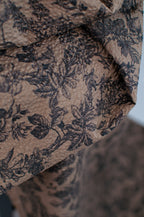 Mori Brown Toile De Jouy Japanese Seersucker