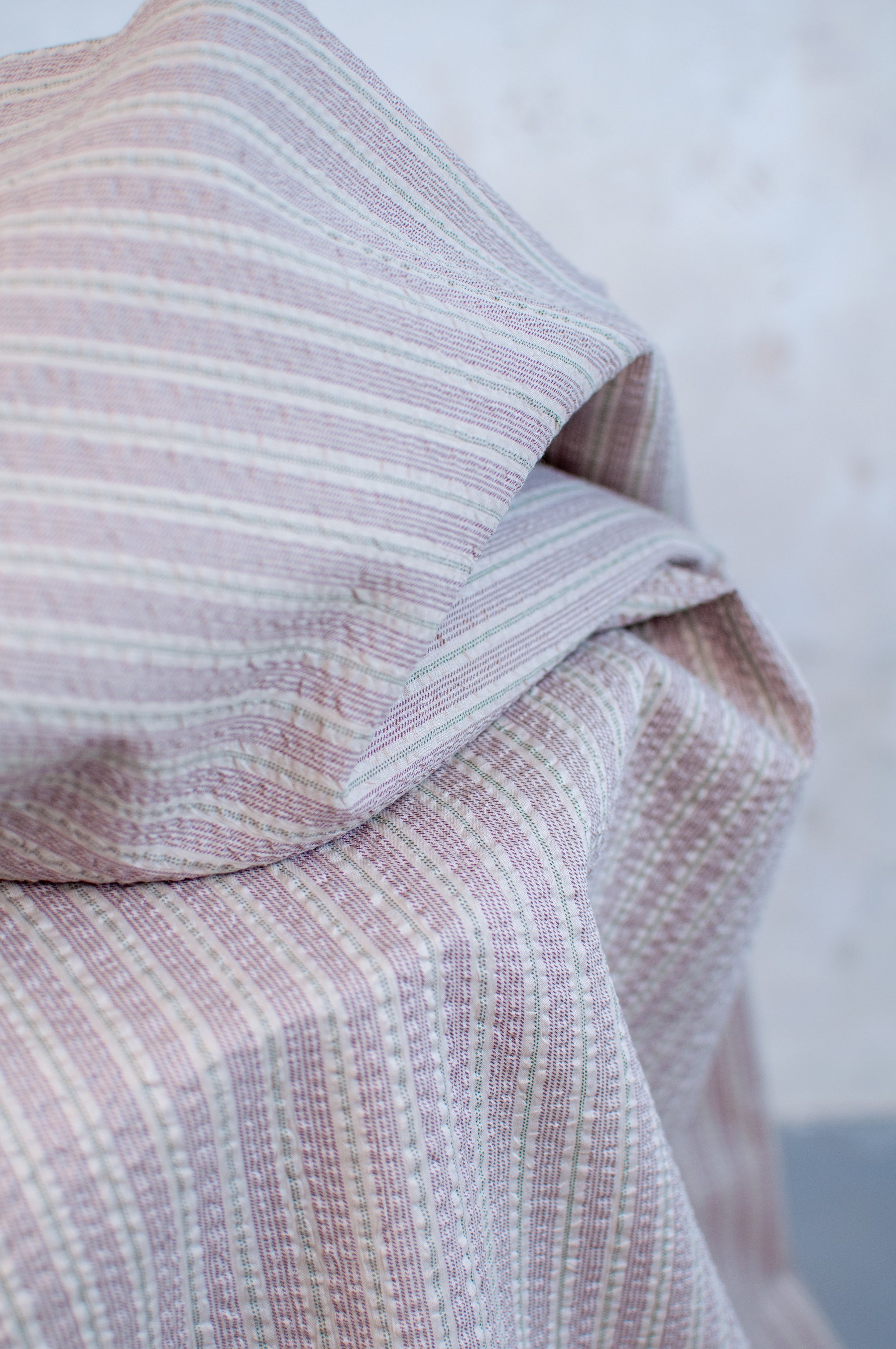 Shima Beige Stripes Japanese Seersucker
