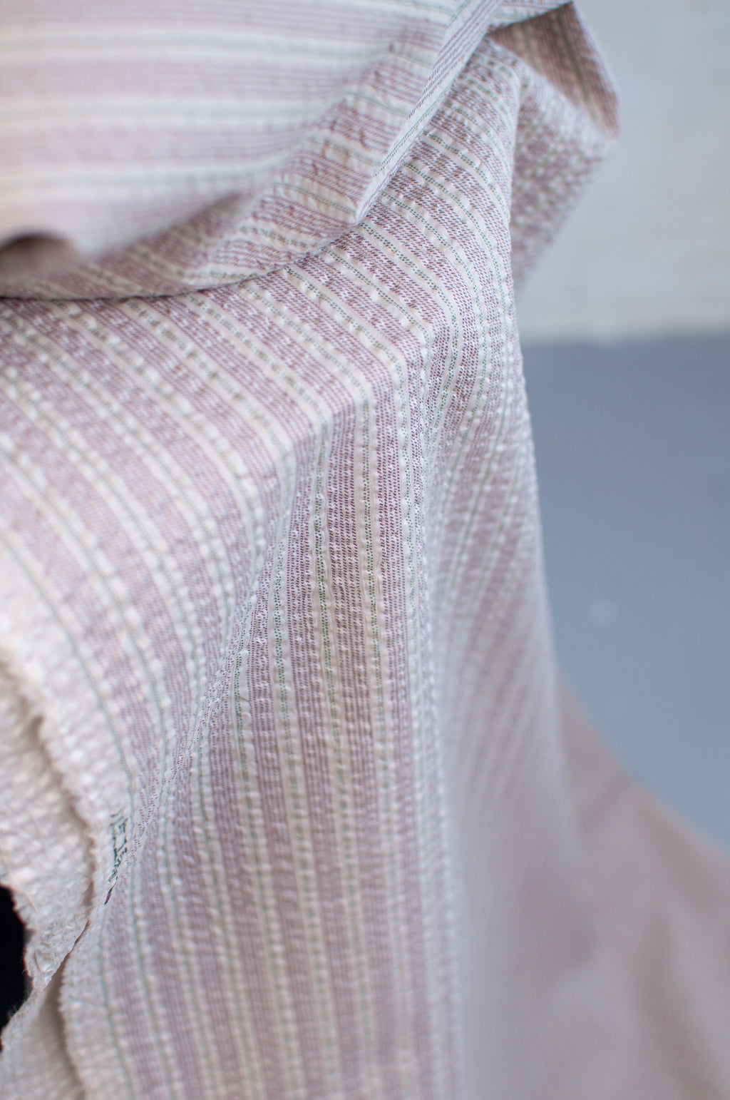 Shima Beige Stripes Japanese Seersucker