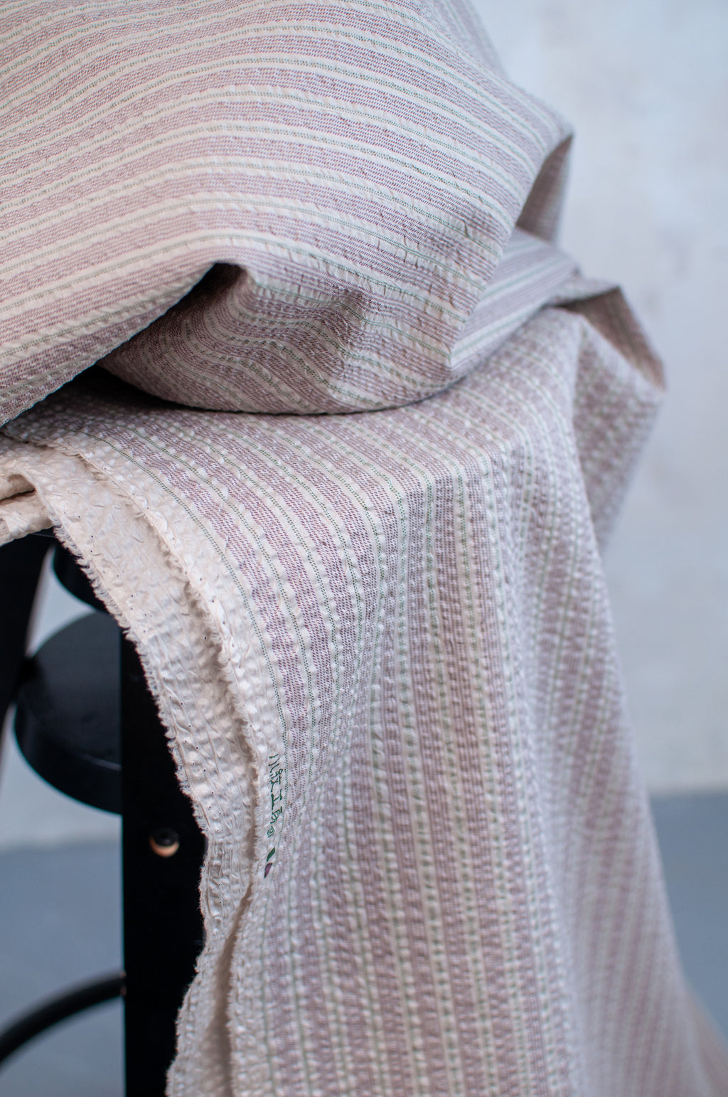 Shima Beige Stripes Japanese Seersucker