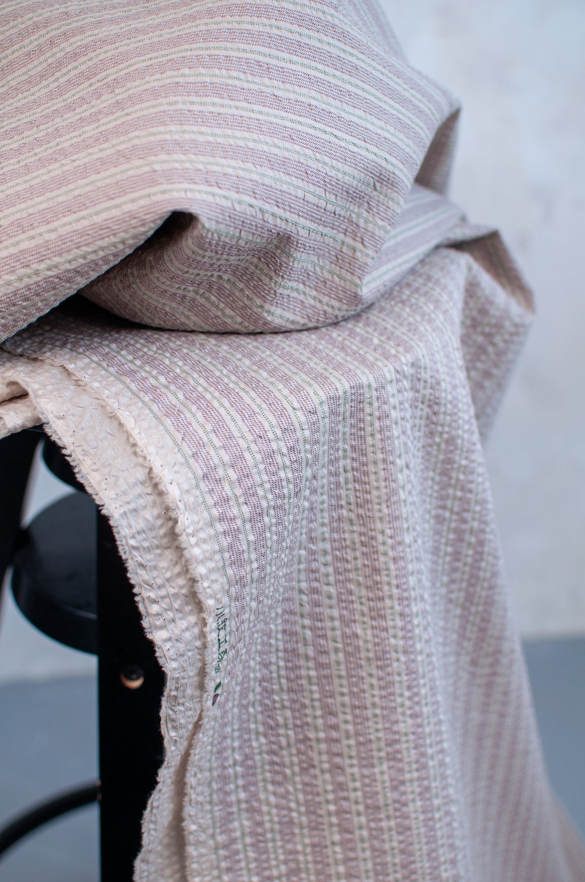 Shima Beige Stripes Japanese Seersucker