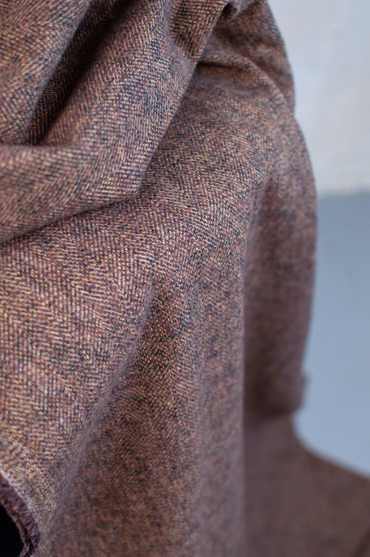 Sugi Brown Japanese Tweed Cotton