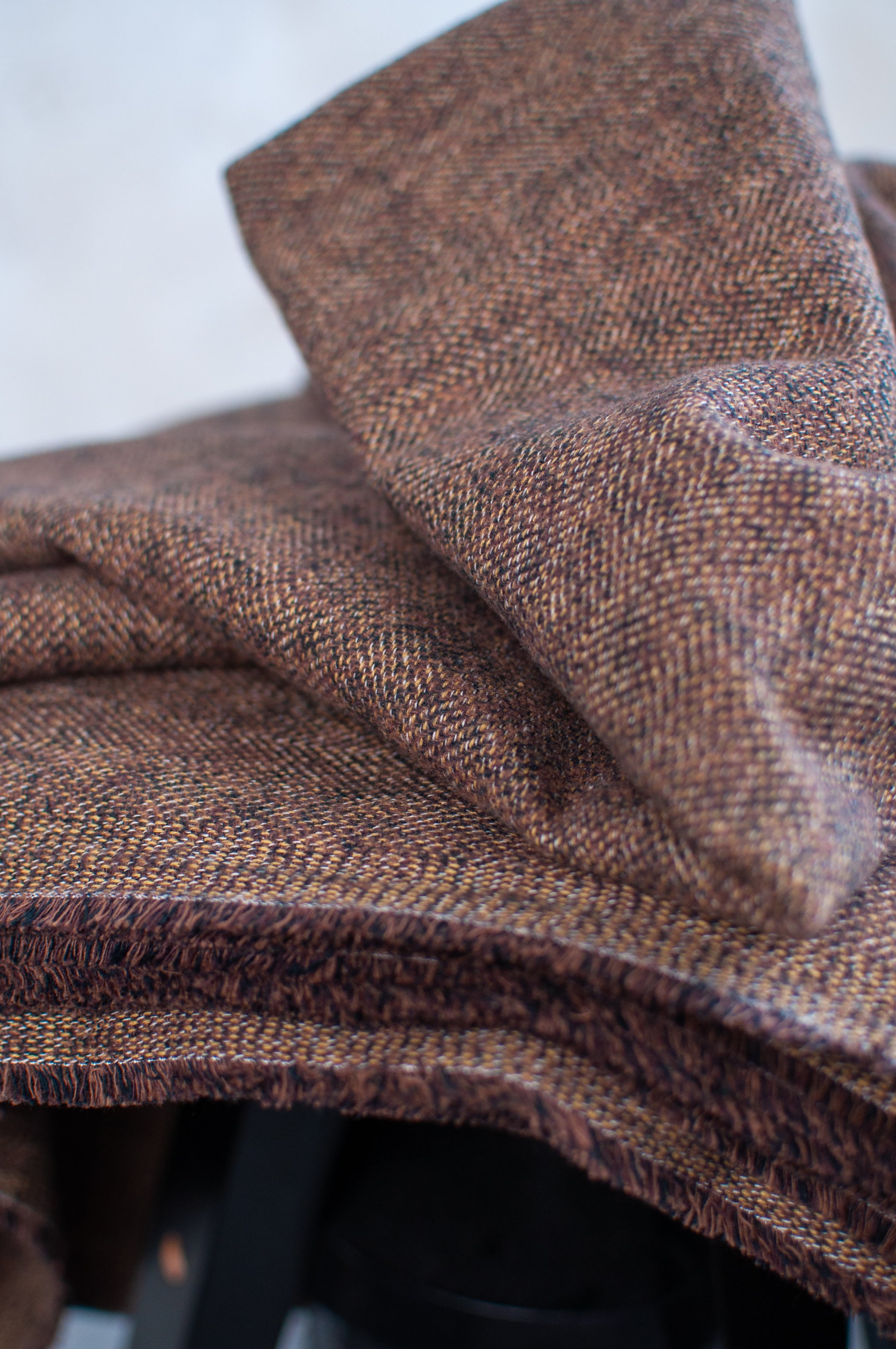 Sugi Brown Japanese Tweed Cotton