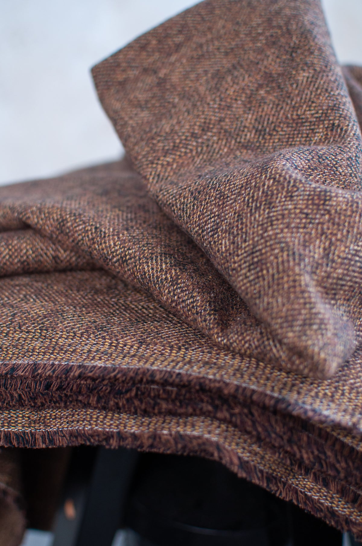 Sugi Brown Japanese Tweed Cotton