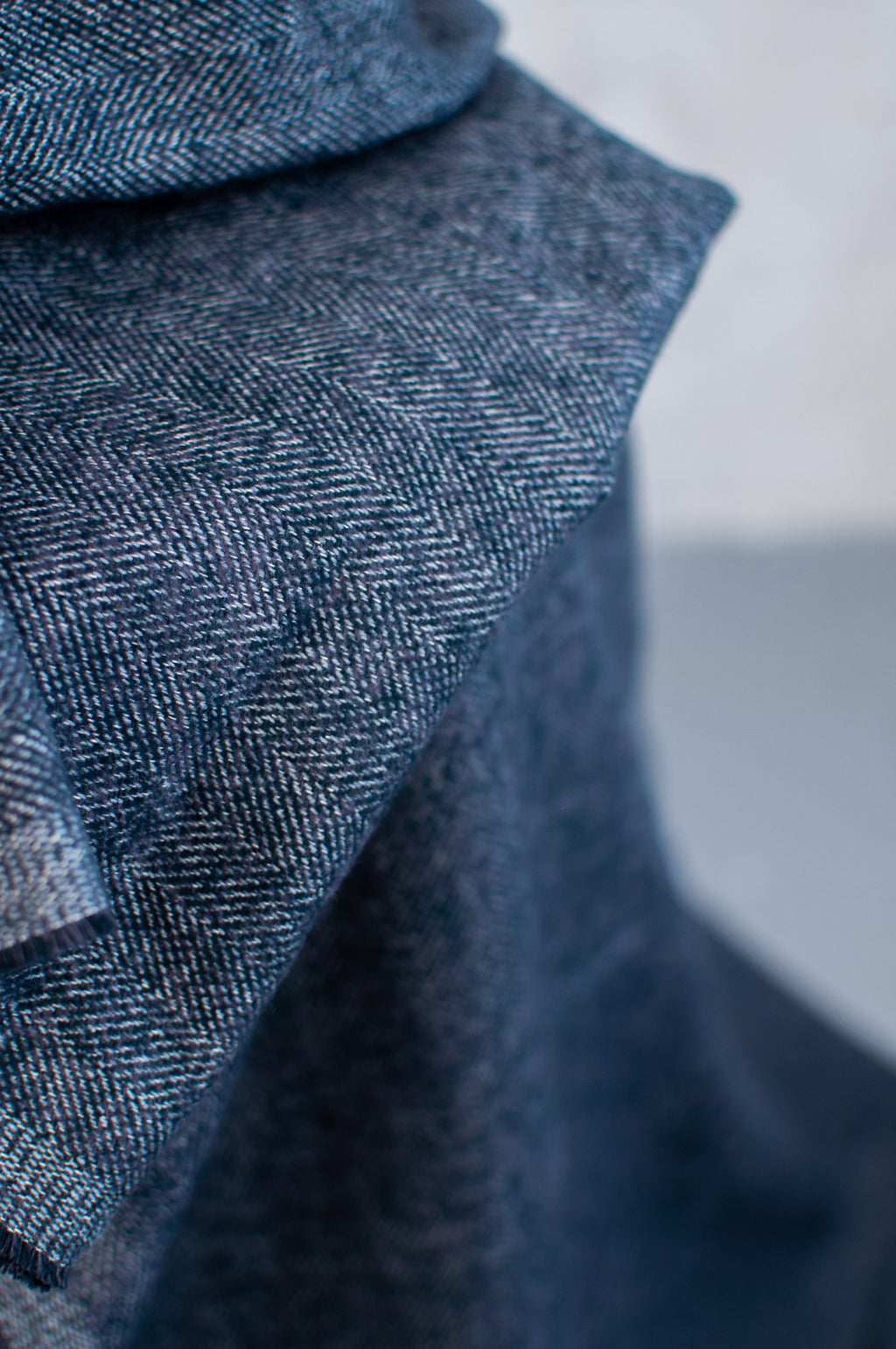 Sugi Dark Navy Japanese Tweed Cotton