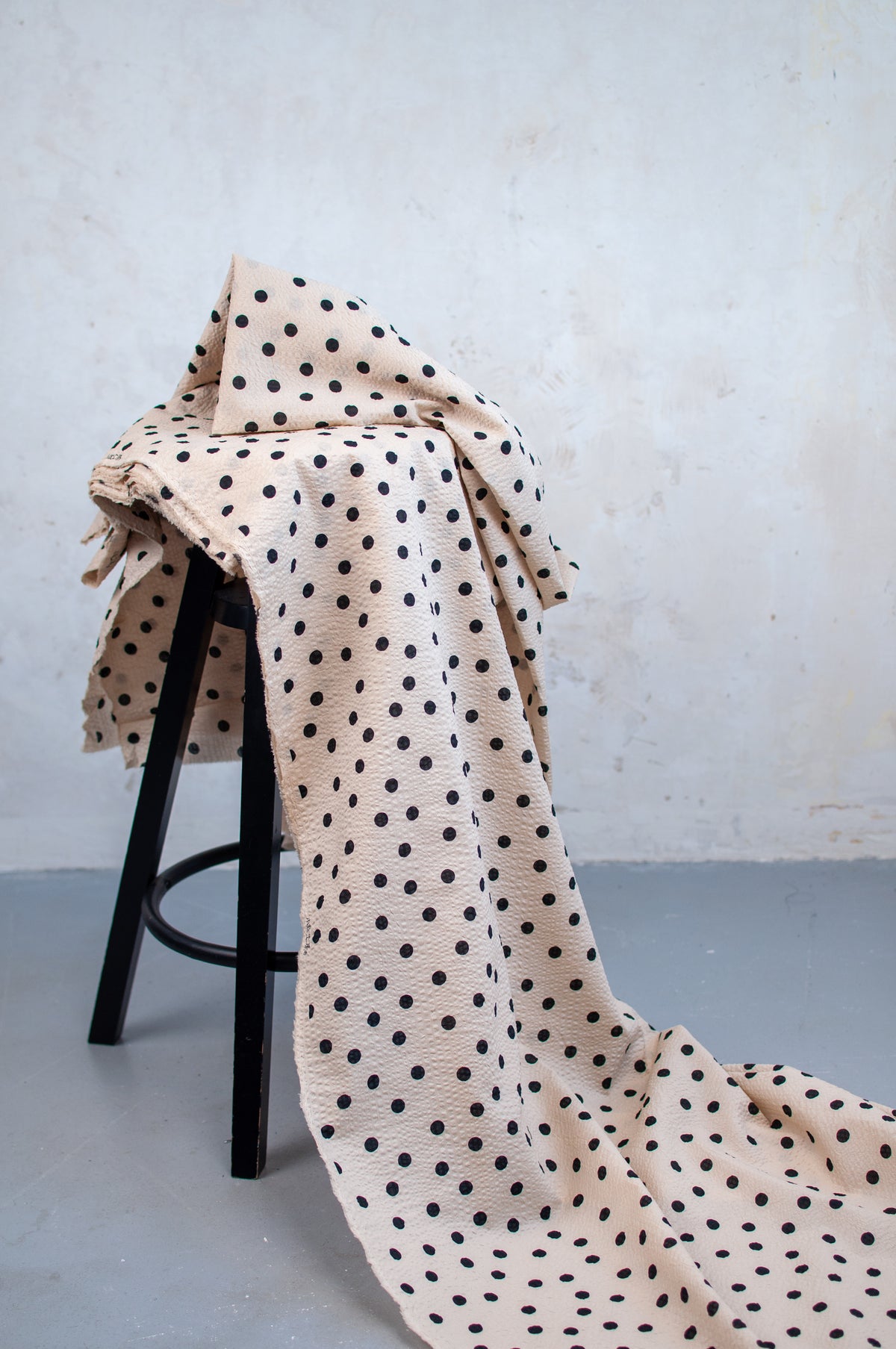 Yoko Beige Dots Japanese Seersucker
