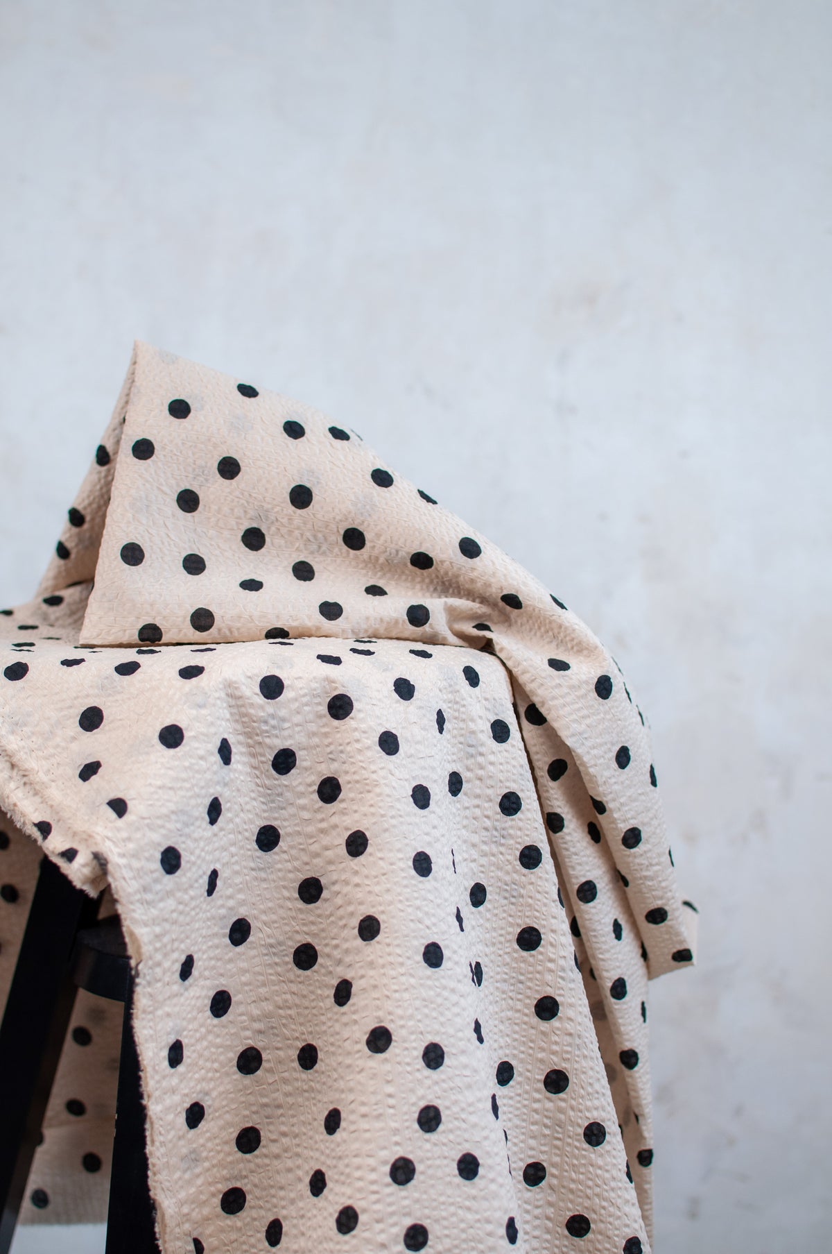 Yoko Beige Dots Japanese Seersucker