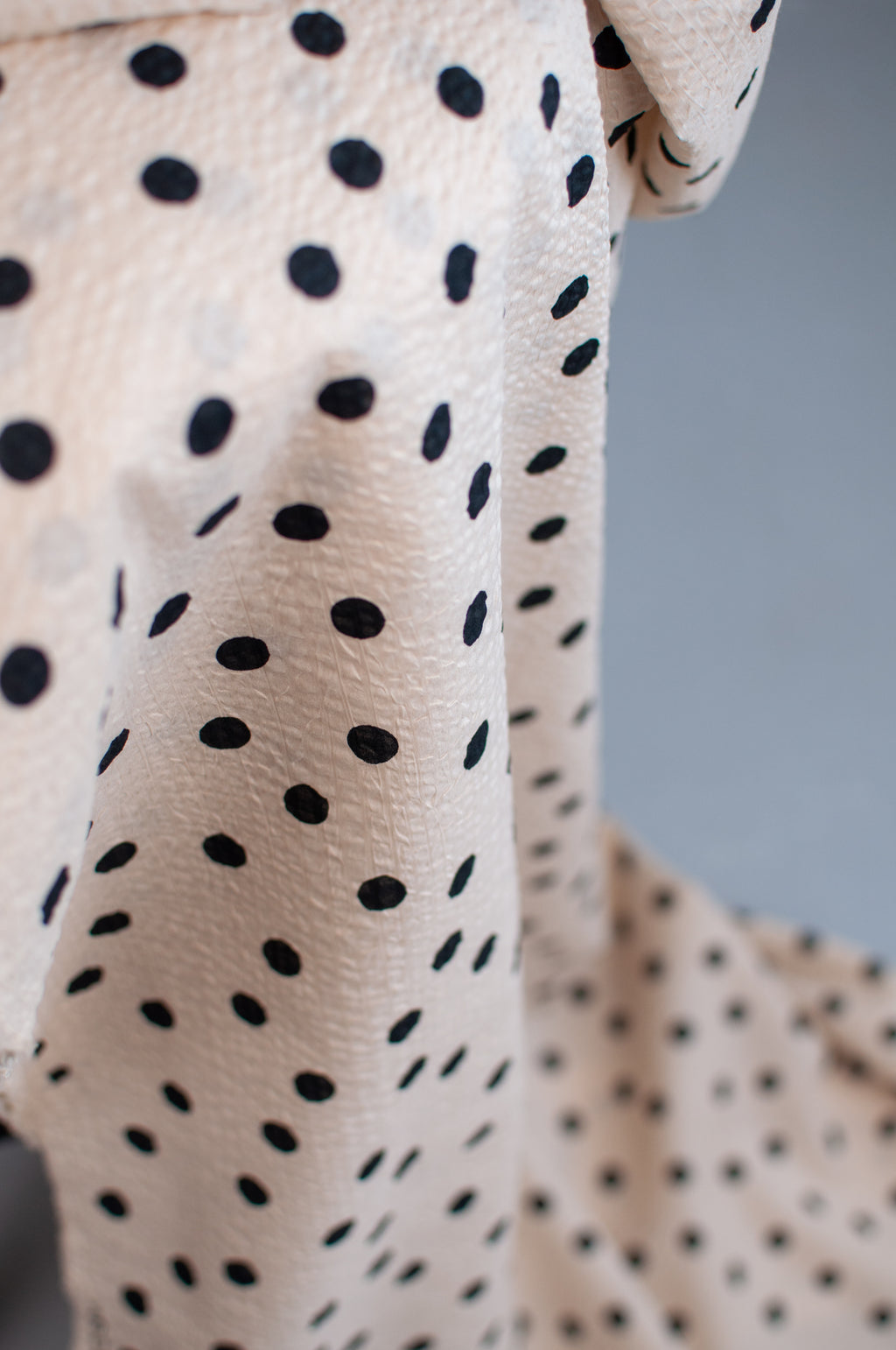 Yoko Beige Dots Japanese Seersucker