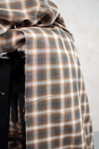 Yuri Blur Brown Checked Japanese Voile