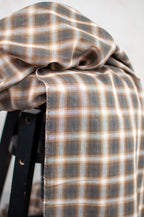 Yuri Blur Brown Checked Japanese Voile