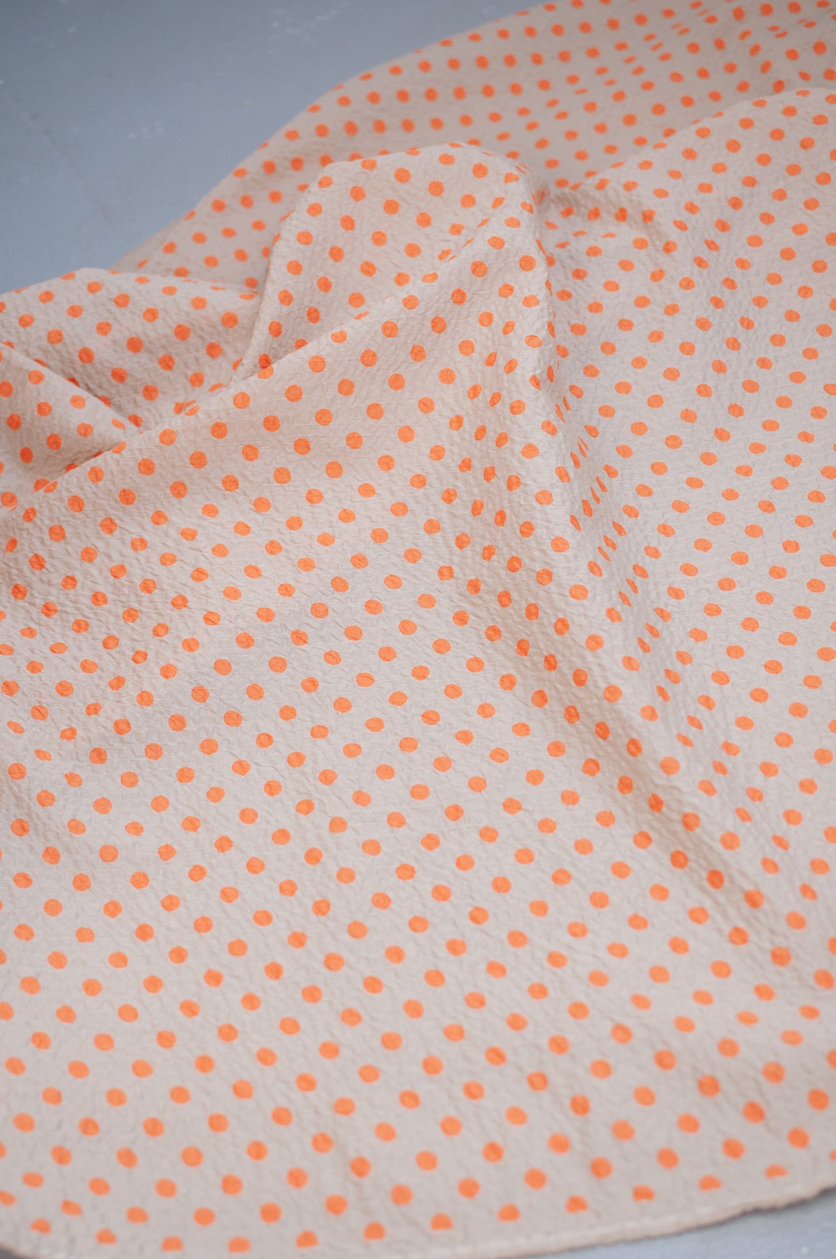 Yuzu Orange Dots Japanese Seersucker